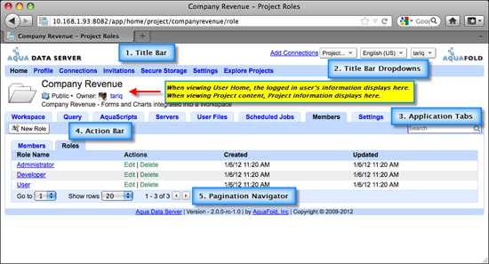 Aqua Data Server - Application Interface 550