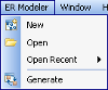 ER Modeler Menu