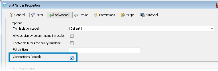 Server Properties - Connections Pooled