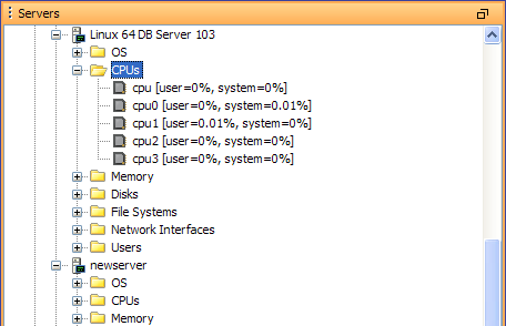 Aqua Data Studio - SSH Browser - CPUs node 