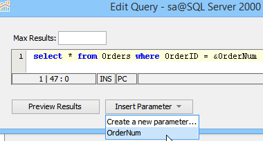 Parameterized Queries in Visualizations