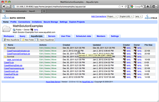 Aqua Data Server - User - Default Local Time and Date