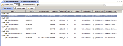 DB2 for LUW DBA Tools Session Manager