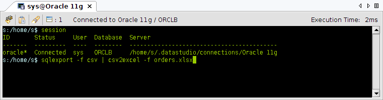 FluidShell Oracle to Excel